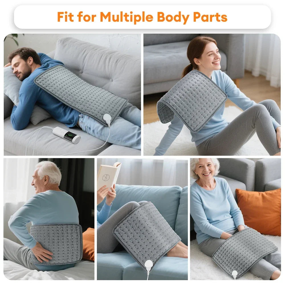 Heating pad size guide and coverage area